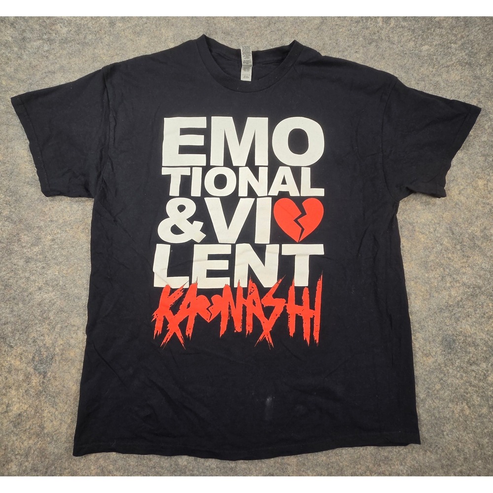 Kaonashi Band Shirt Mens XL Black Emotional & Violent Metal Punk Hardcore Tee